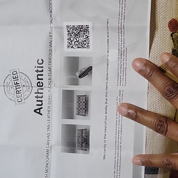 COACH MONOGRAM CANVAS & LEATHER EUC TRI-FOLD WALLET w/COA - Picture 7 of 7